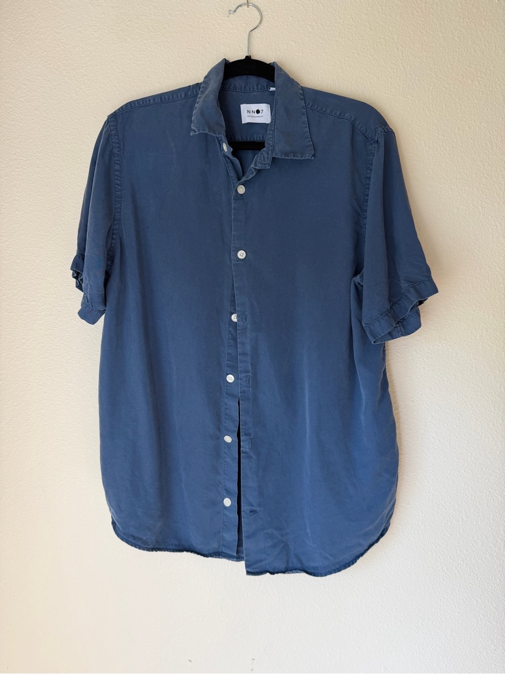 NN07 Errico Short Sleeve Button Down Shirt, Size Large